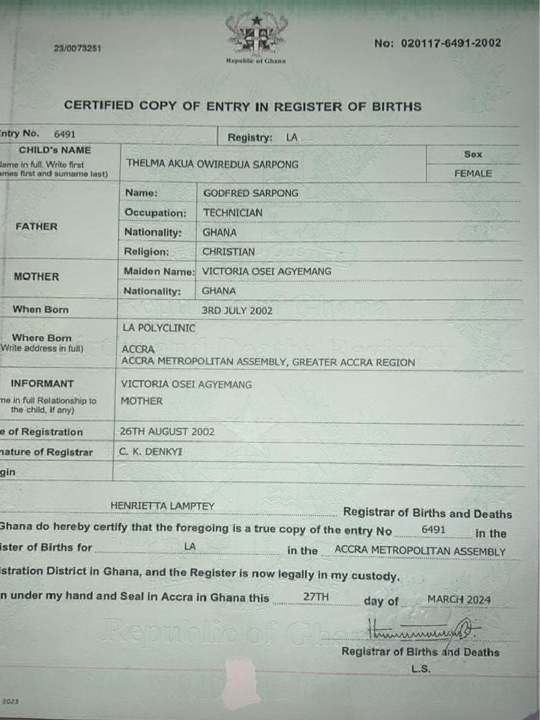 Birth Certificate | PDF