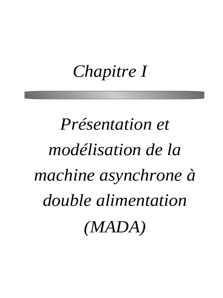 Modélisation de la machine MADA | PDF | Générateur électrique | Électricité