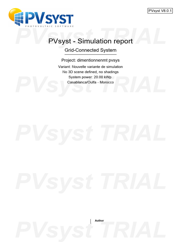 PVsyst Simulation Report for Morocco | PDF | Photovoltaic System ...