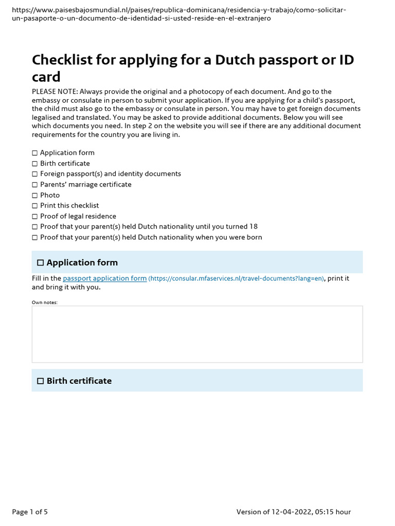 Dutch Passport and ID Card Application Guide | PDF | Identity Document ...