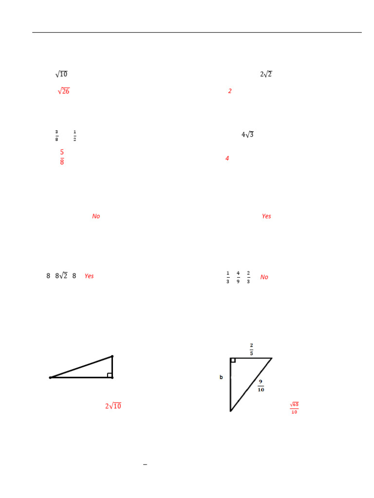 Pythagorean Theorem Homework Guide | PDF | Mathematics | Mathematical ...