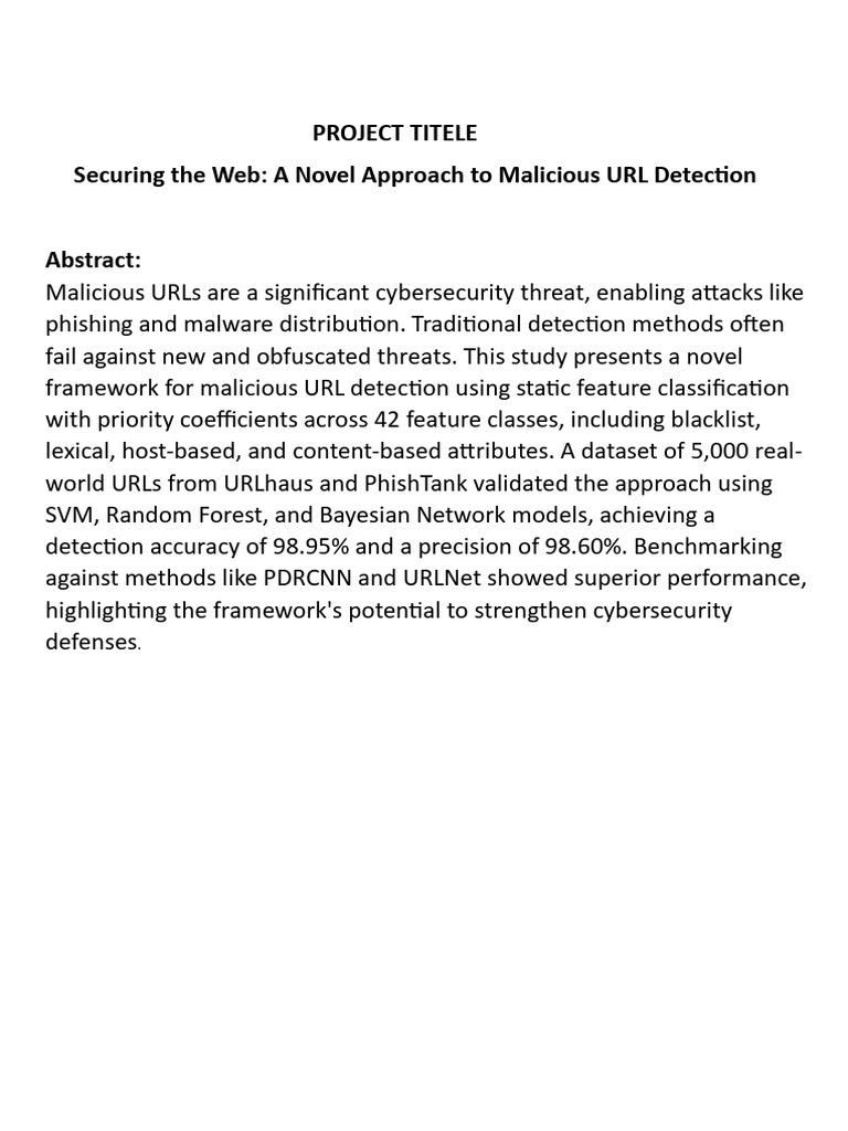 Novel Malicious URL Detection Framework | PDF
