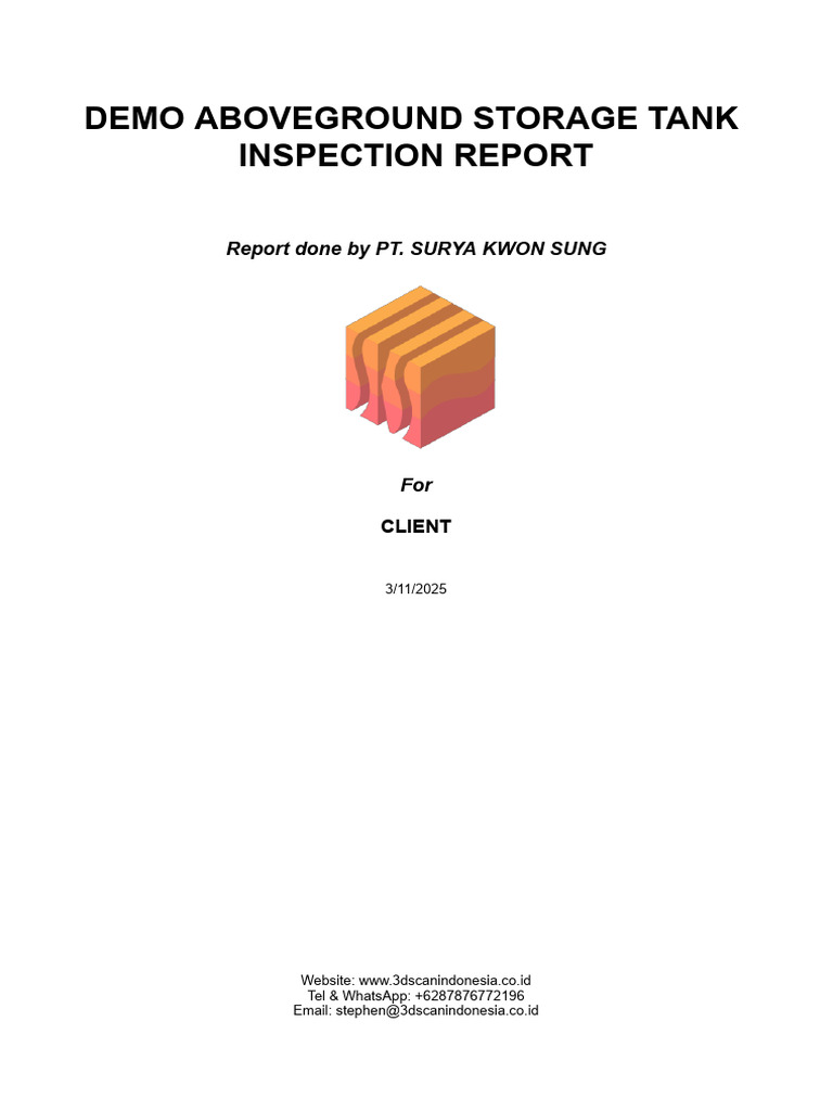 Aboveground Storage Tank Inspection Report | PDF | Radius | Geometric ...