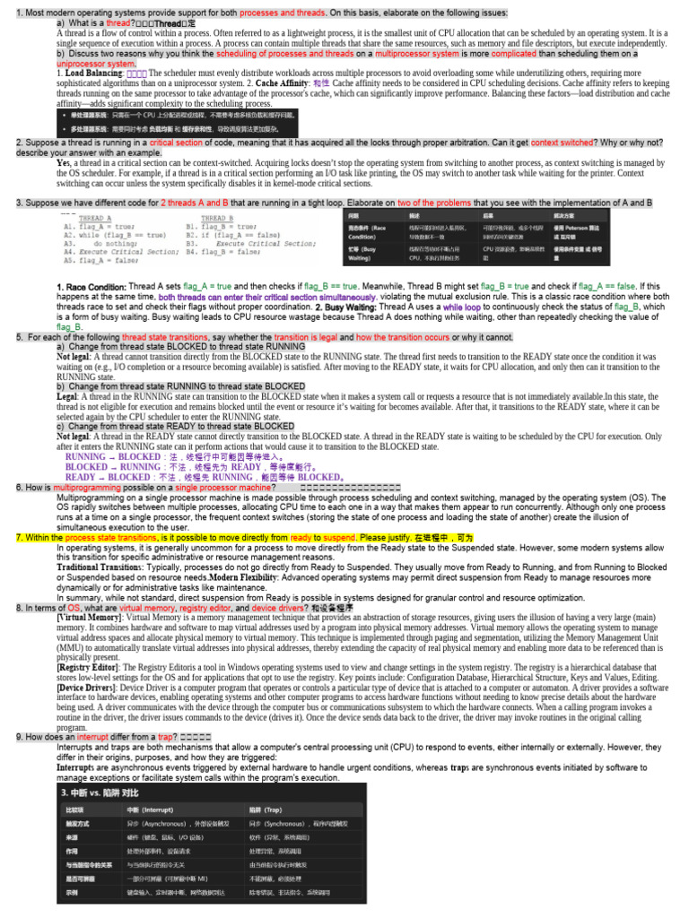 Operating System Thread Management Insights | PDF | Kernel (Operating ...