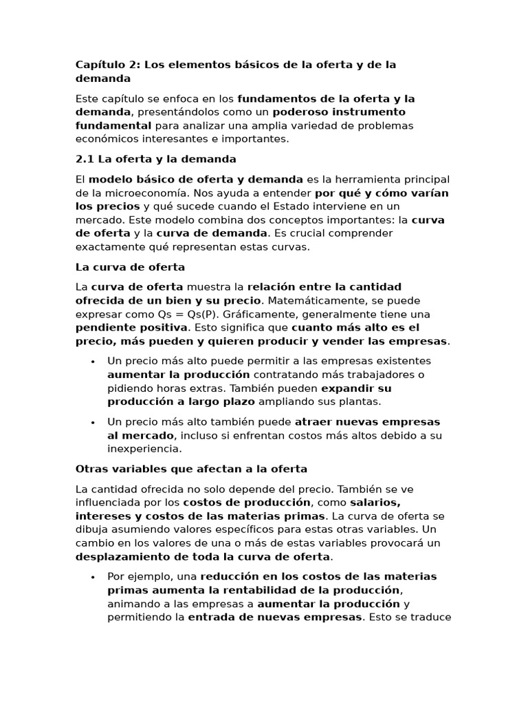 Fundamentos de Oferta y Demanda Económica | PDF | Oferta y demanda ...