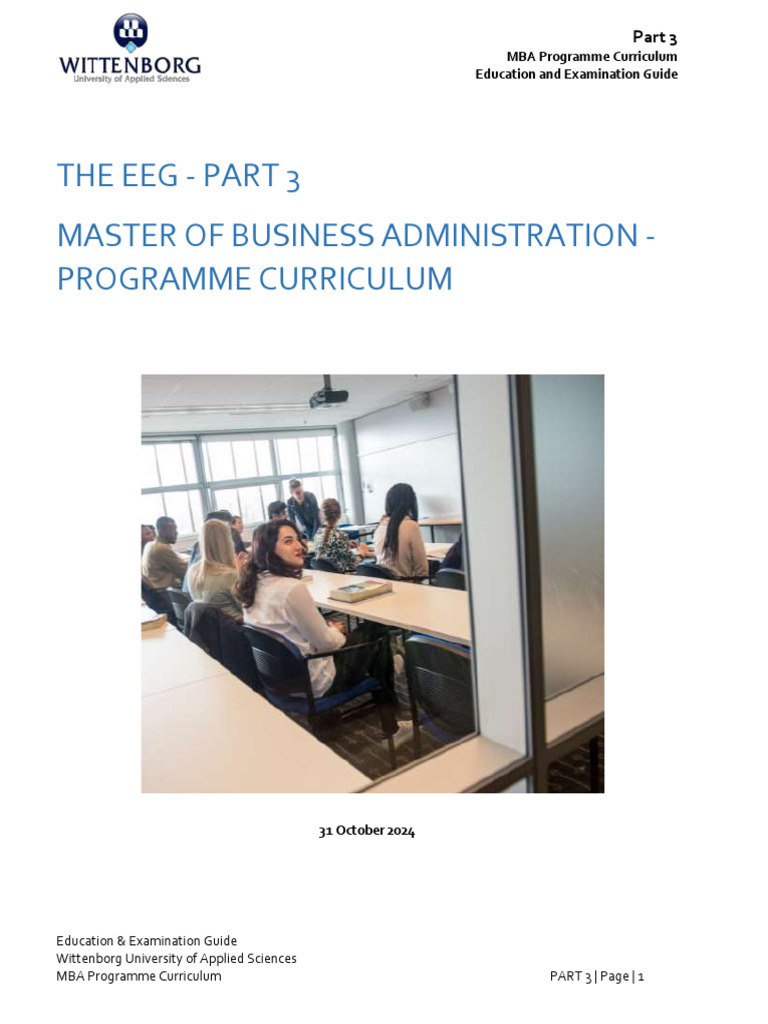 MBA Curriculum Guide - Wittenborg University | PDF | Master Of Business ...