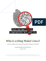 Who Is Writing Maine's Laws?