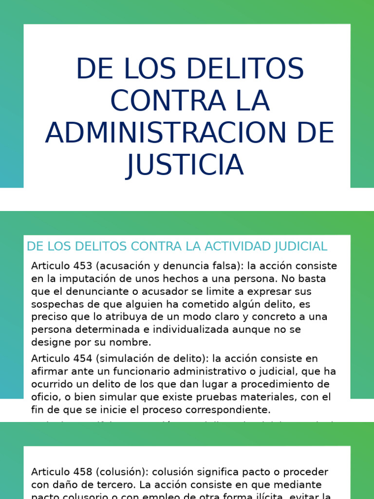 Tema 7 - de Los Delitos Contra La Administracion de Justicia | PDF ...