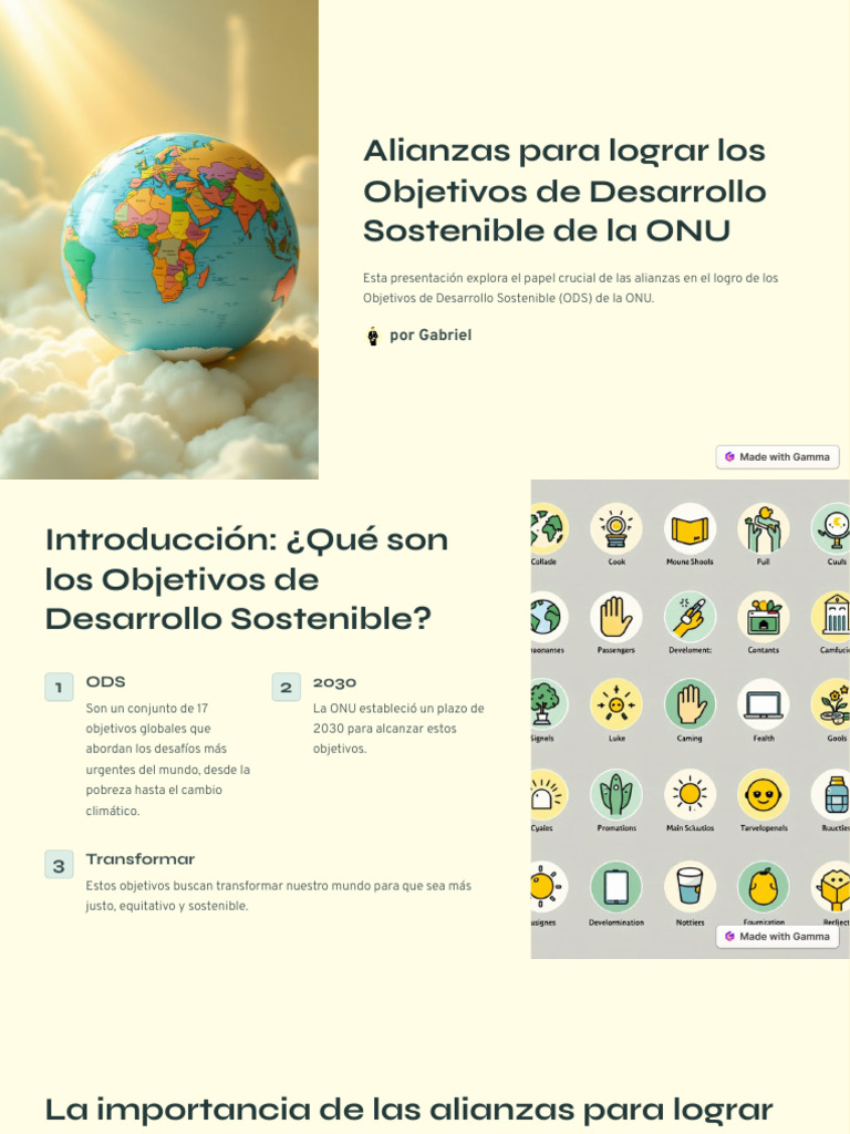 Alianzas Para Lograr Los Objetivos de Desarrollo Sostenible de La ONU ...
