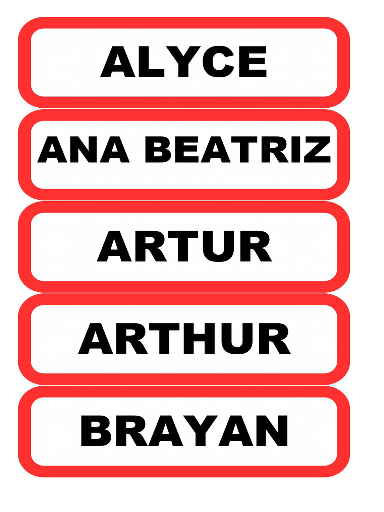 Fichas Para Os Nomes Pdf