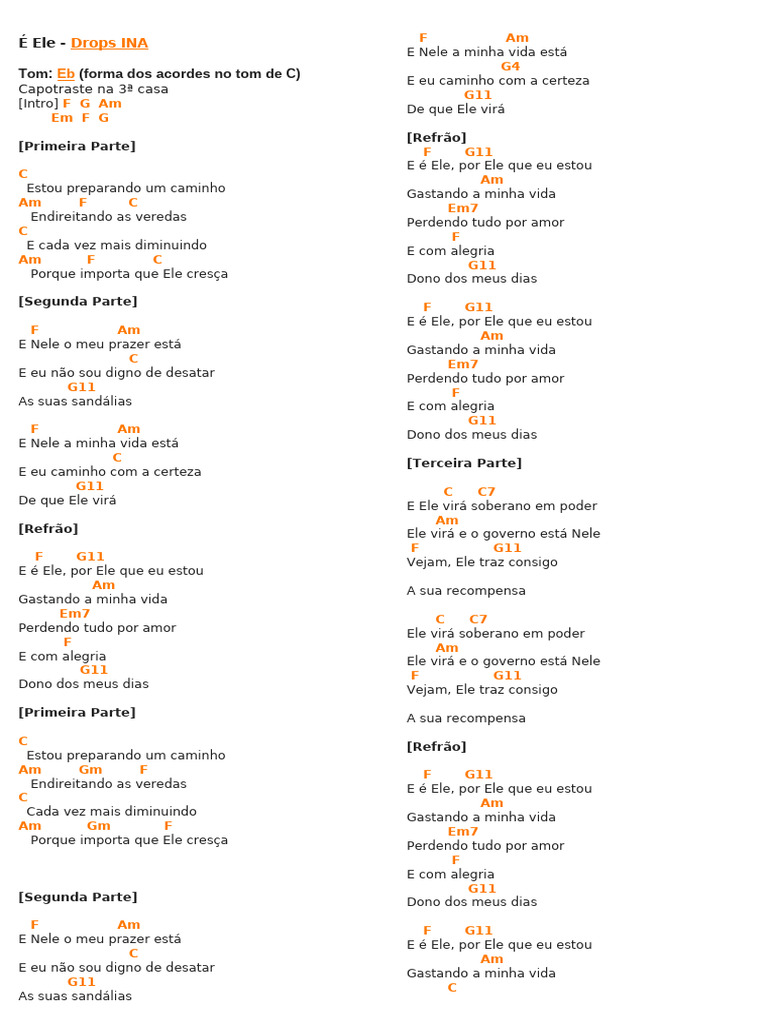 Letra da Música 