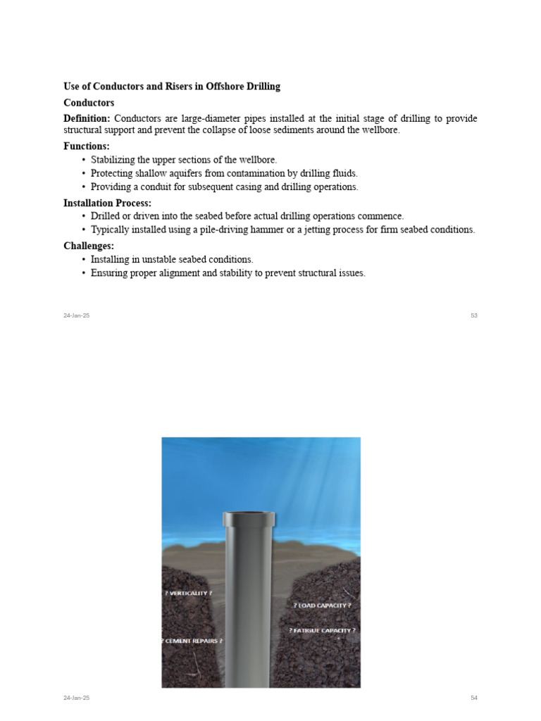 Offshore Drilling: Conductors and Risers | PDF | Casing (Borehole)