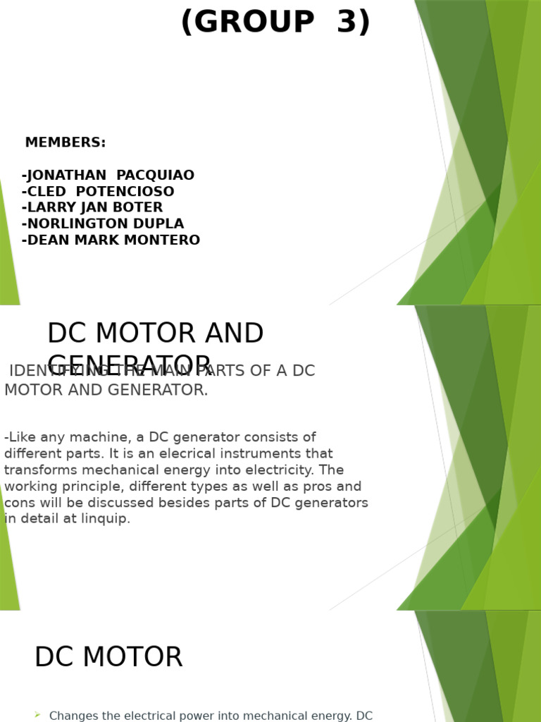 Parts and Principles of DC Generators | PDF | Electric Generator ...
