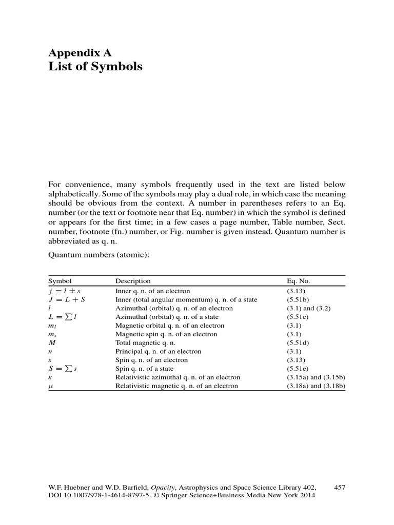List of Quantum Symbols and Definitions | PDF | Electromagnetic ...