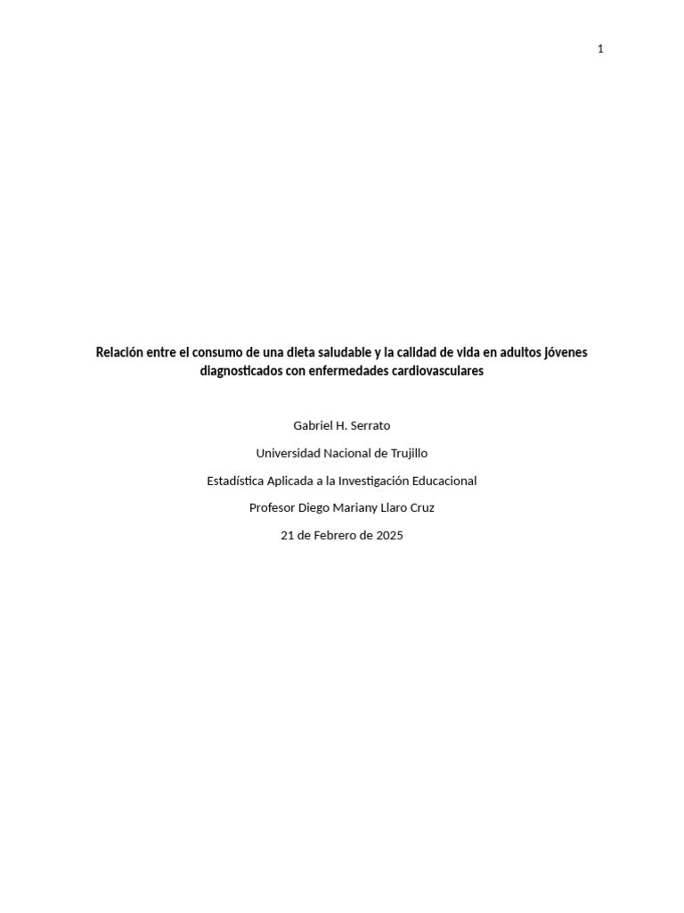 Dieta Saludable y Calidad de Vida ECV | PDF | Dieta | Enfermedades ...