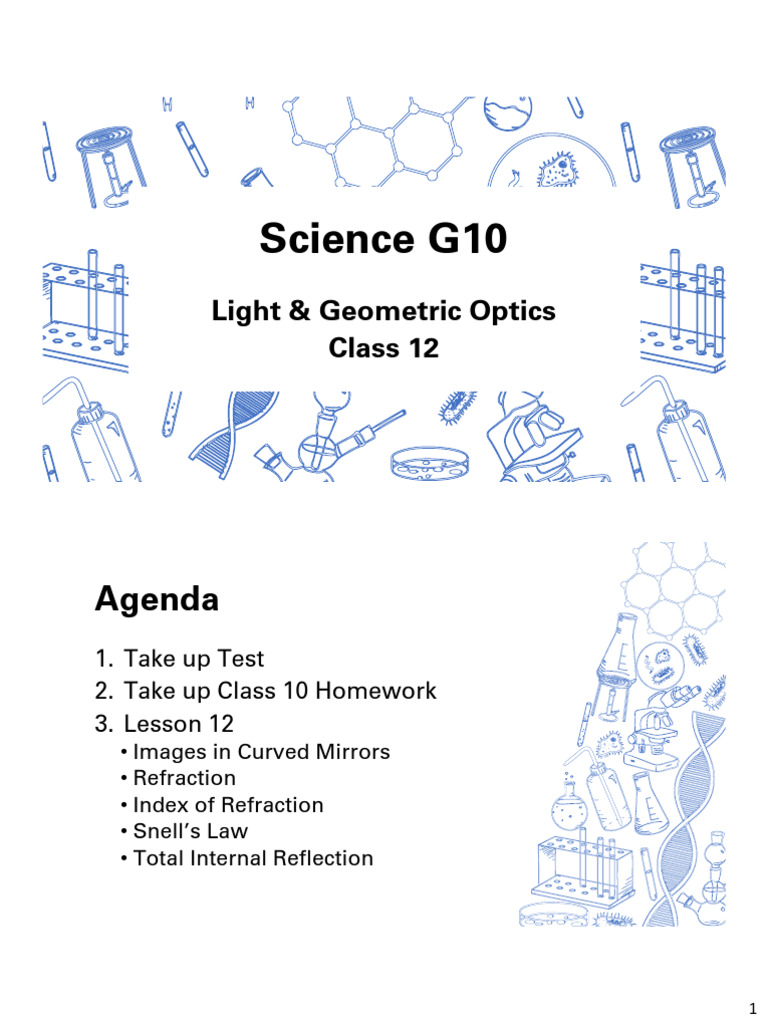 Class12 G10 Science Lesson | PDF | Refraction | Mirror