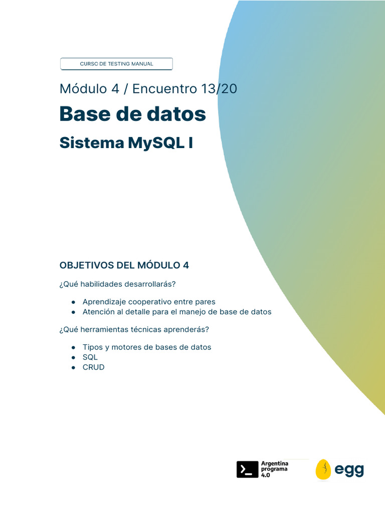 Introducción a MySQL y SQL para QA | PDF | SQL | Bases de datos