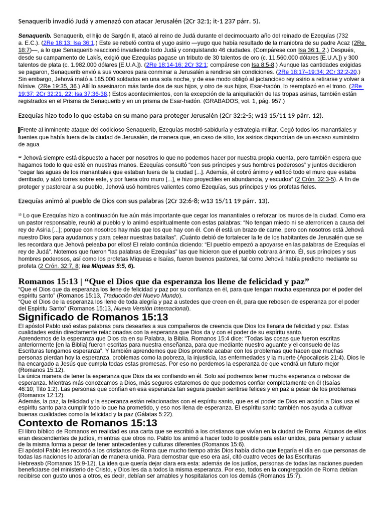 Senaquerib Invadió Judá y Amenazó Con Atacar Jerusalén | PDF | espíritu ...