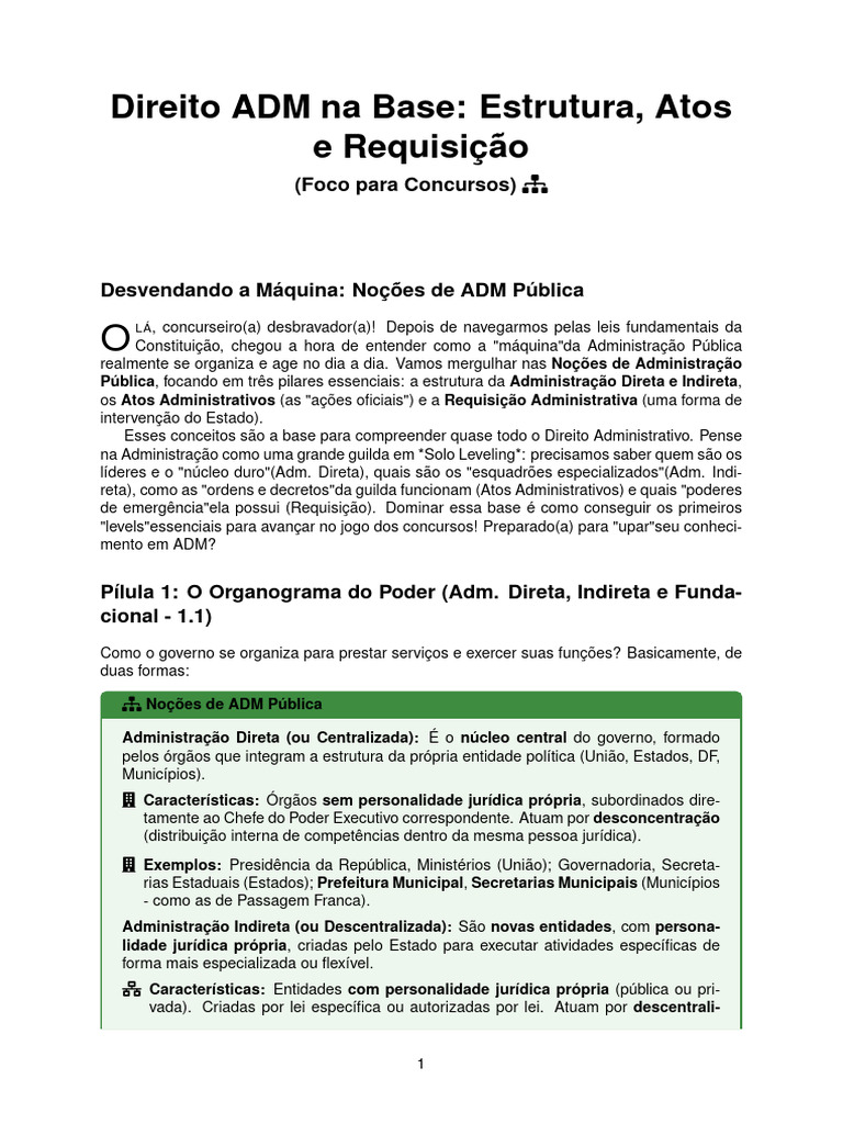 Noções de Administração Pública | PDF | Indenização | Administração pública