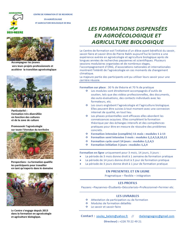 Formation en Agroécologie et Bio | PDF | Agroécologie | Agriculture ...