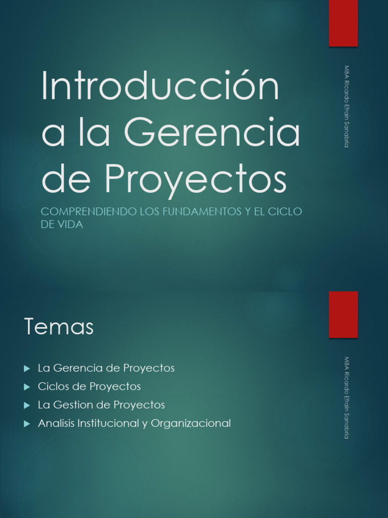 Fundamentos de la Gerencia de Proyectos | PDF | Gestión de proyectos ...