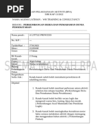 Rancangan Perlaksanaan Aktiviti (Rpa) : (Taska Permata NCDRC Upsi) | PDF