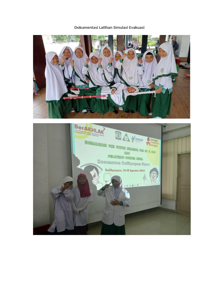 Dokumentasi Latihan Simulasi Evakuasi | PDF