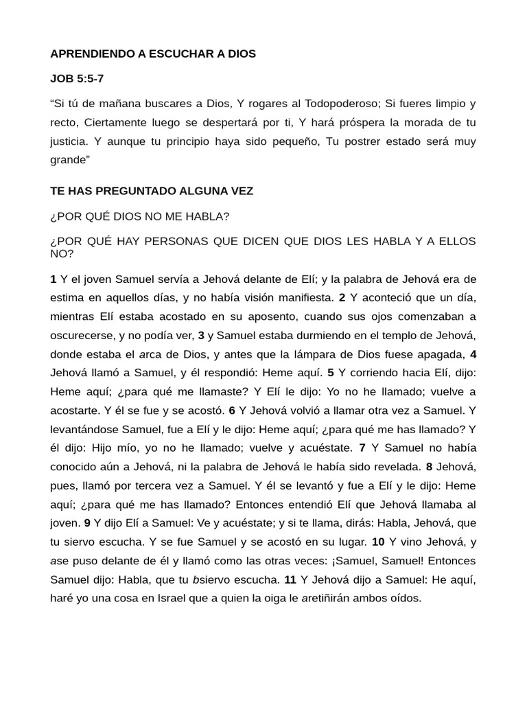 Cómo Escuchar la Voz de Dios | PDF | Dios | Salmos