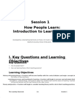 Session 1 How People Learn: Introduction To Learning Theory: Key Questions