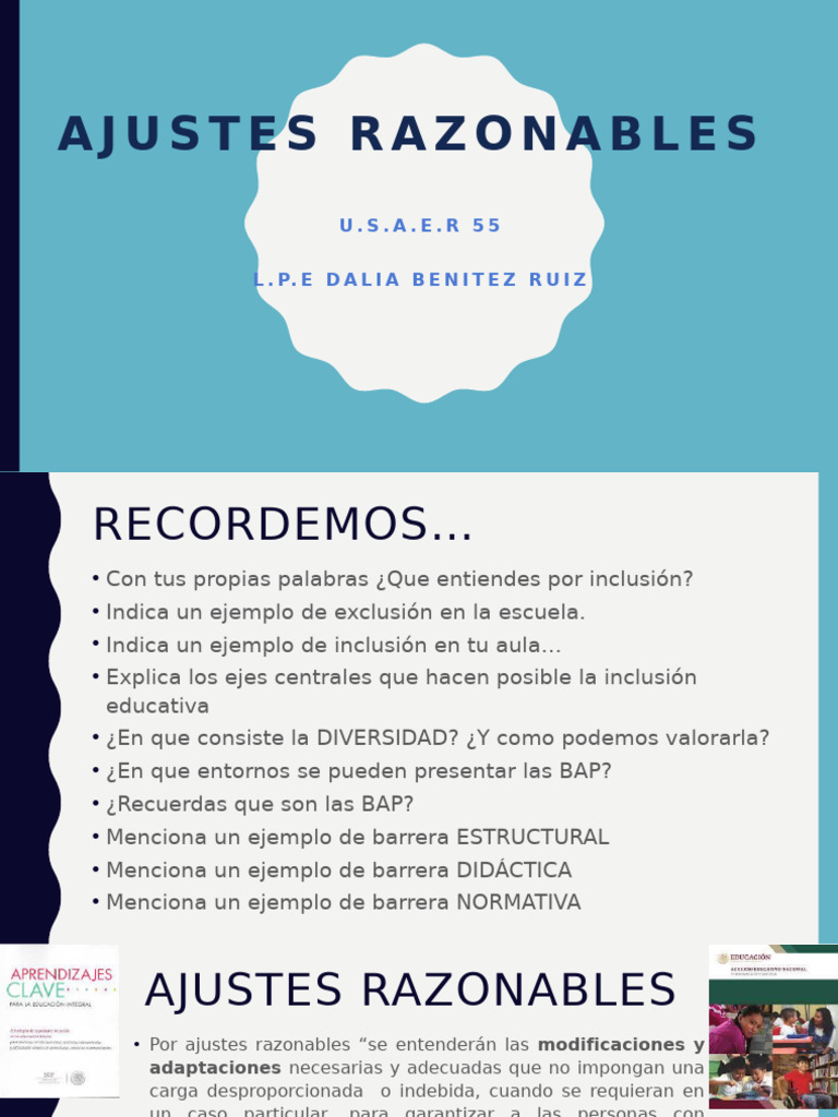 Inclusión y Ajustes Razonables Educativos | PDF | Inclusión (Educación ...