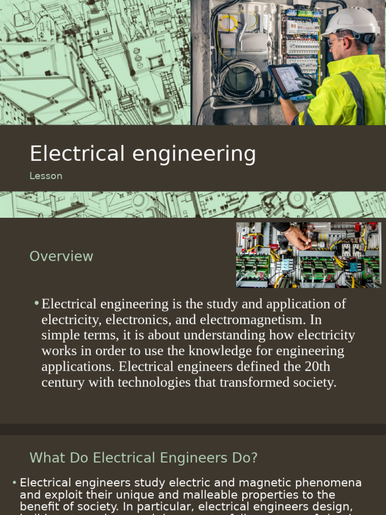 Overview of Electrical Engineering Careers | PDF | Electrical ...