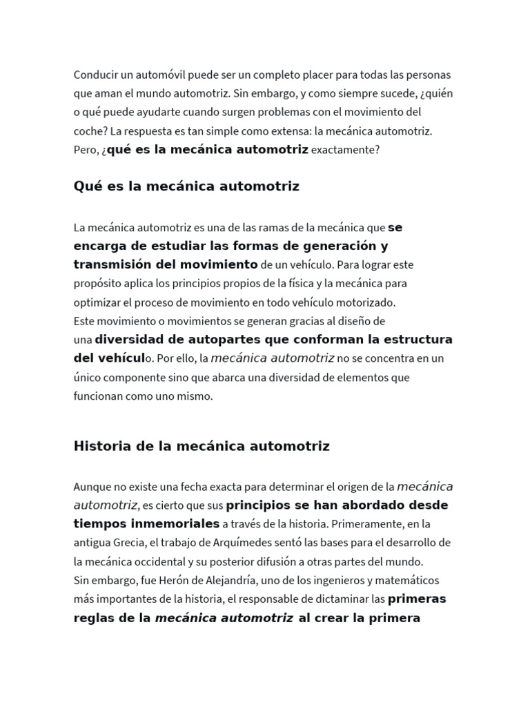 Base Mecanica Auto | PDF