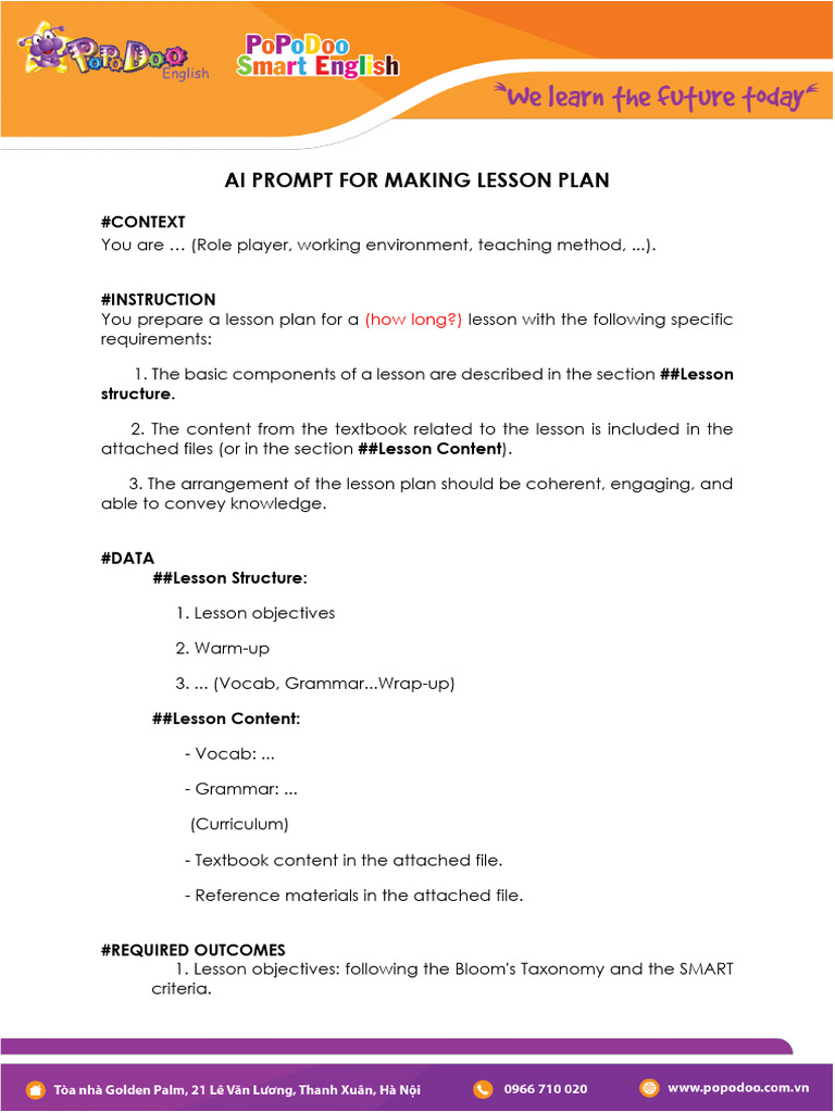 Lesson Plan Creation Prompt | PDF | Lesson Plan | Human Communication