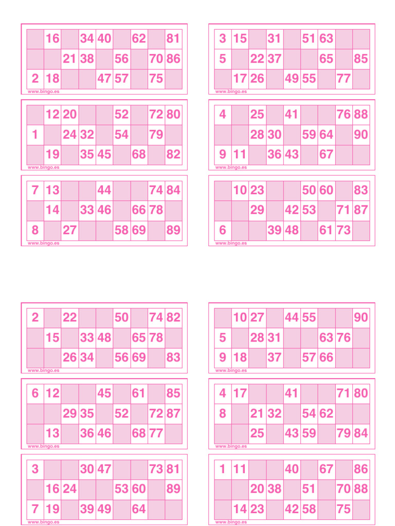 Cartones de Bingo Gratis Disponibles | PDF