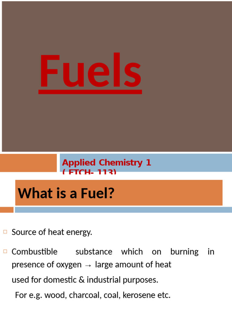 Understanding Fuels and Calorific Value | PDF | Combustion | Cracking ...