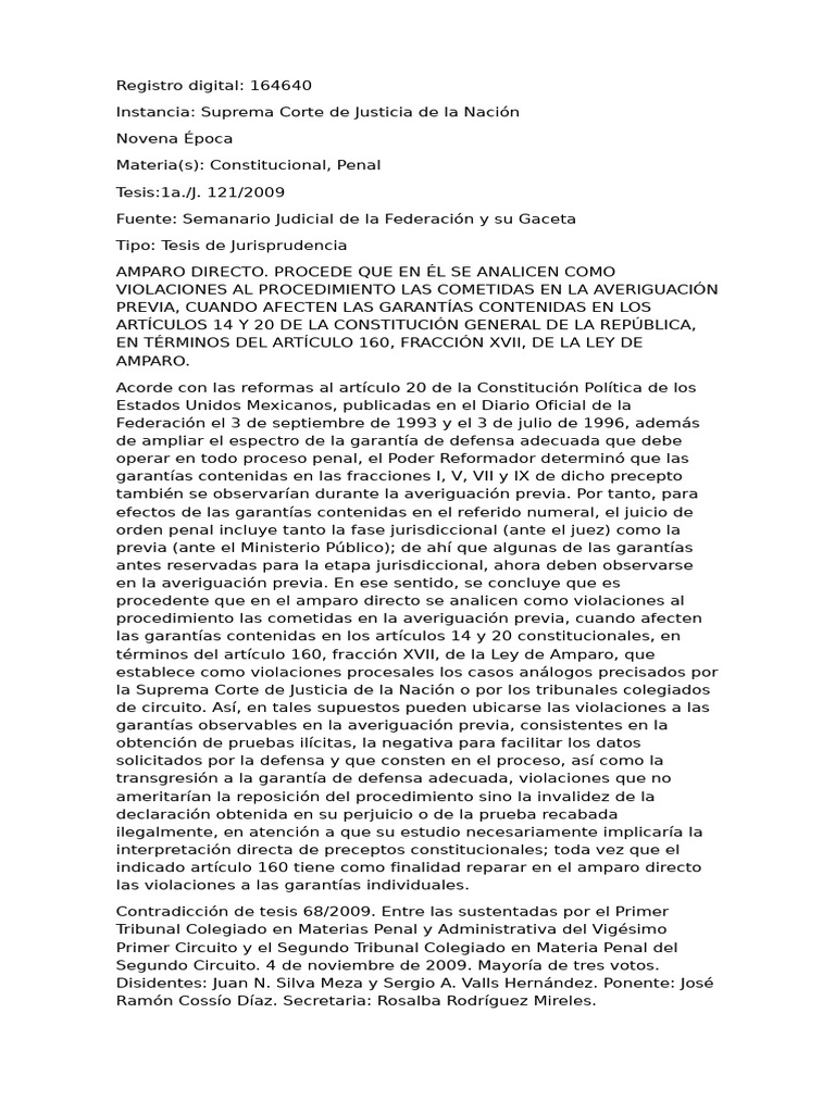 Defensa adecuada en el amparo directo | PDF | Caso de ley | Judicaturas