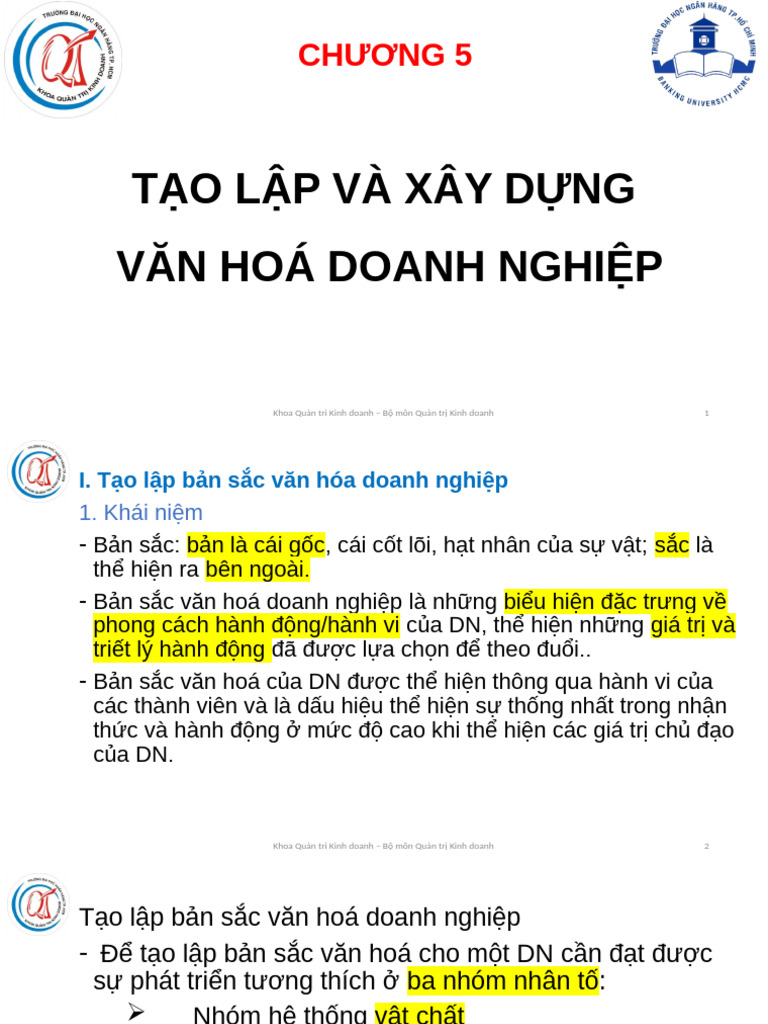 Chuong 5. Xay Dung Van Hoa Doanh Nghiep | PDF