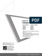 LCD TV Plasma TV: Owner'S Manual