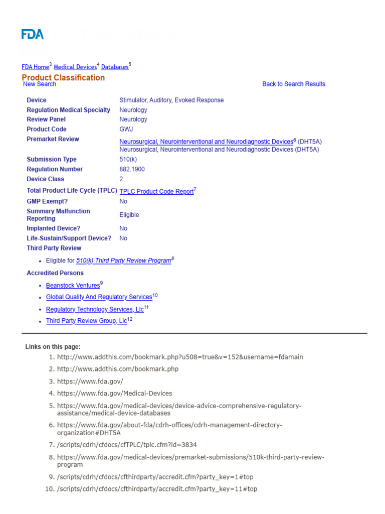 Product Classification GWJ | PDF | Food And Drug Administration | Medicine