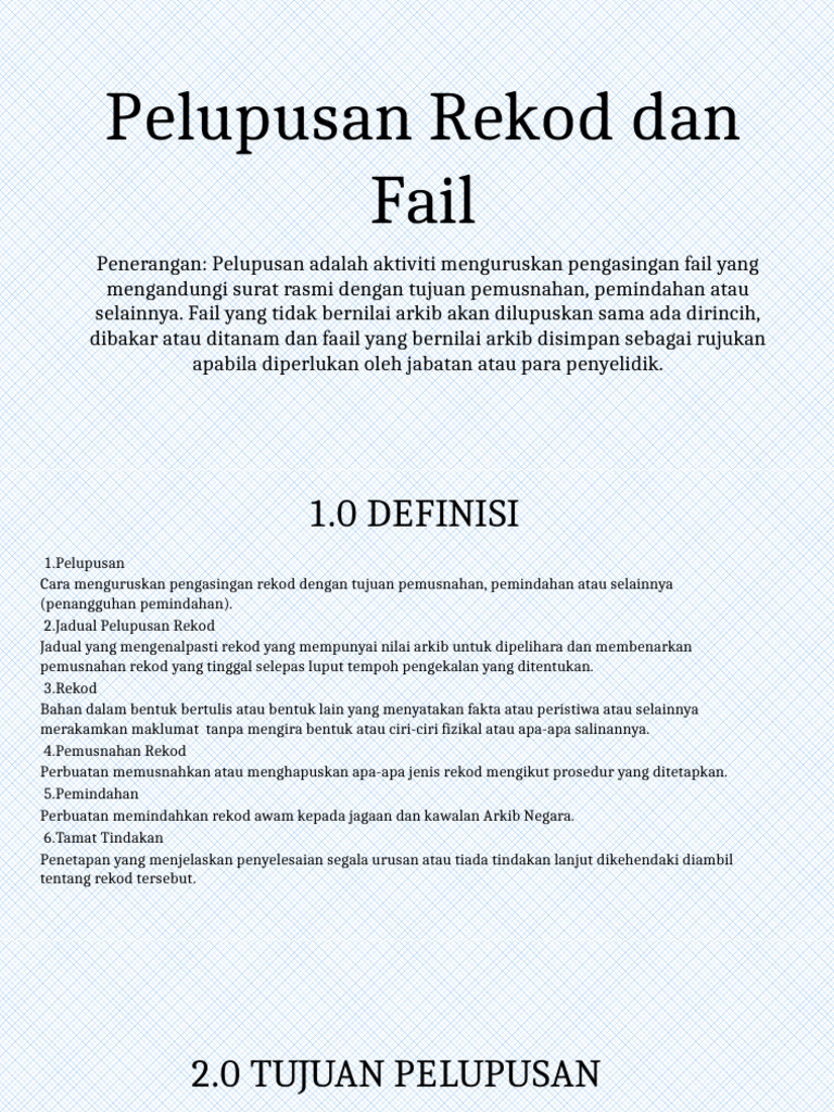 Pelupusan Rekod Dan Fail | PDF
