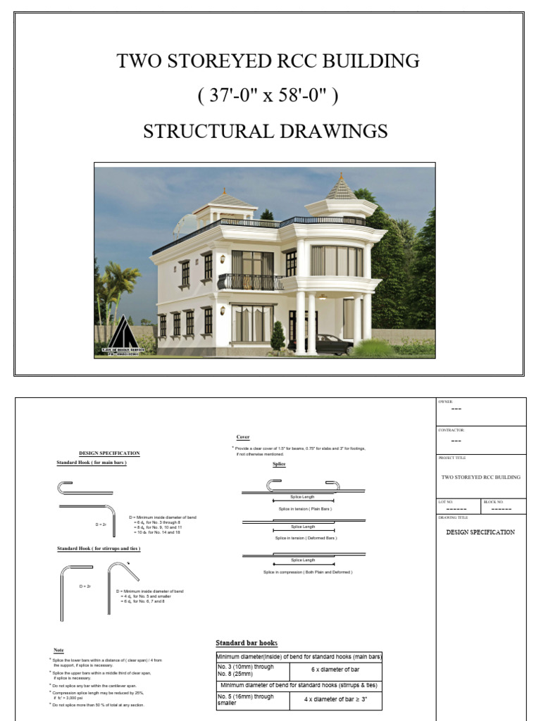 Two Storey RCC Building Structural Drawings | PDF | Reinforced Concrete ...