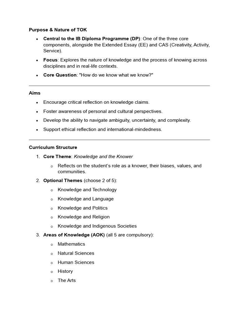 Understanding IB TOK and Extended Essay | PDF | Physics | Knowledge