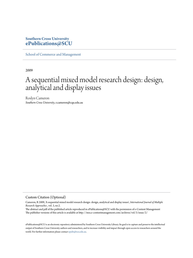 Missed Model Resear Design | PDF | Methodology | Qualitative Research