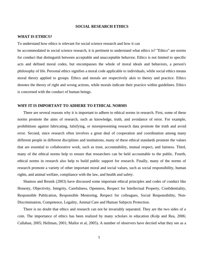 Ethics in Social Research Explained | PDF | Morality | Evaluation