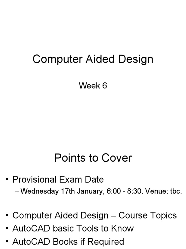 Computer Aided Design: Week 6 | PDF