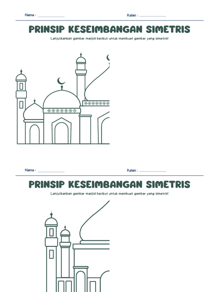 Prinsip Keseimbangan Simetris Lembar Kerja Seni Dan Kerajinan SD Kelas ...