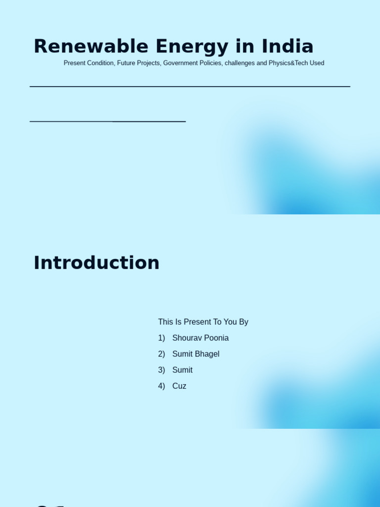 Renewable Energy Landscape in India | PDF | Renewable Energy | Energy ...