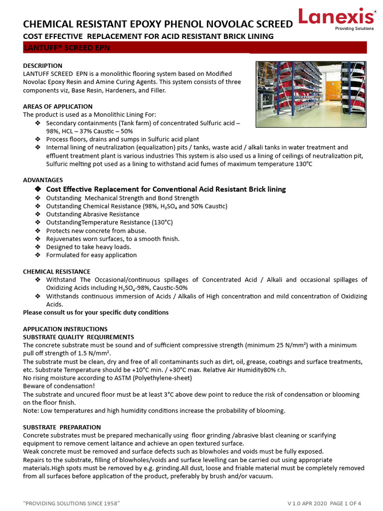 Lantuff Screed Epn | PDF | Concrete | Epoxy