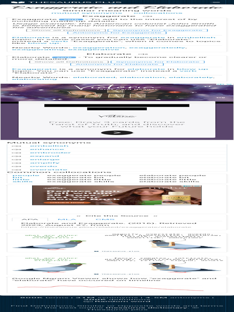 Exaggerate vs. Elaborate: Synonyms Guide | PDF