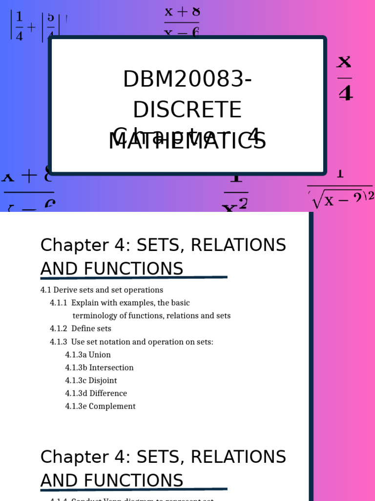 Chapter 4 | PDF | Function (Mathematics) | Set (Mathematics)